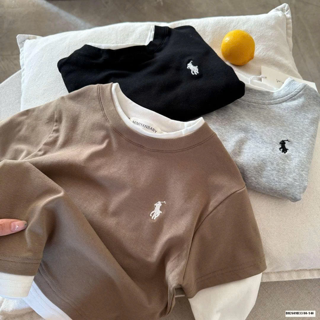 ÁO THUN TRƠN GIẢ 2 LỚP LOGO