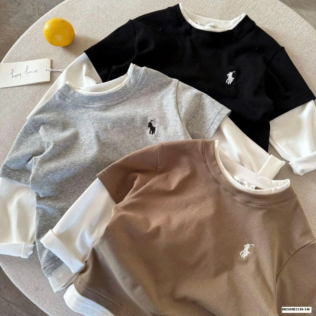 ÁO THUN TRƠN GIẢ 2 LỚP LOGO