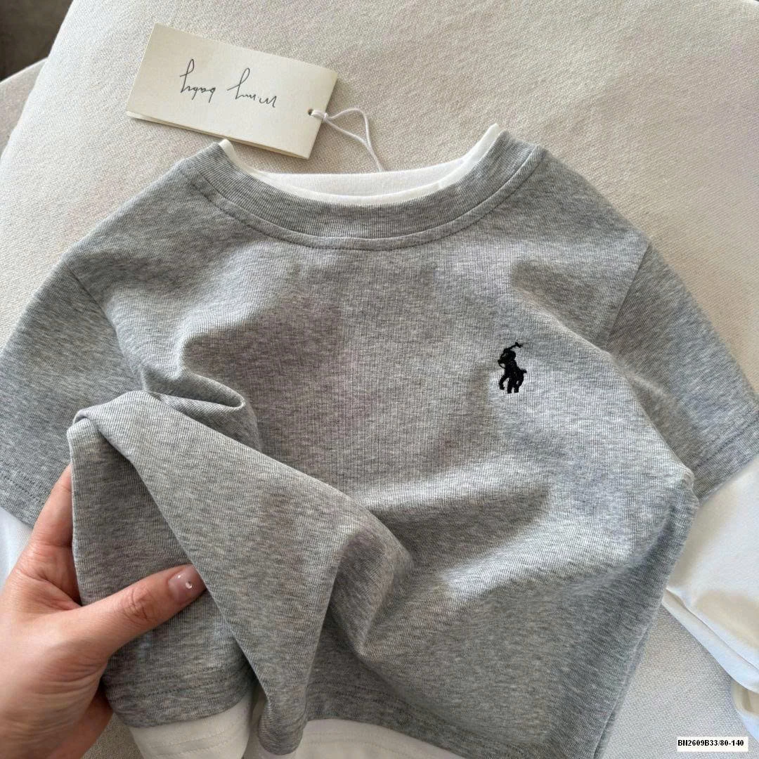 ÁO THUN TRƠN GIẢ 2 LỚP LOGO