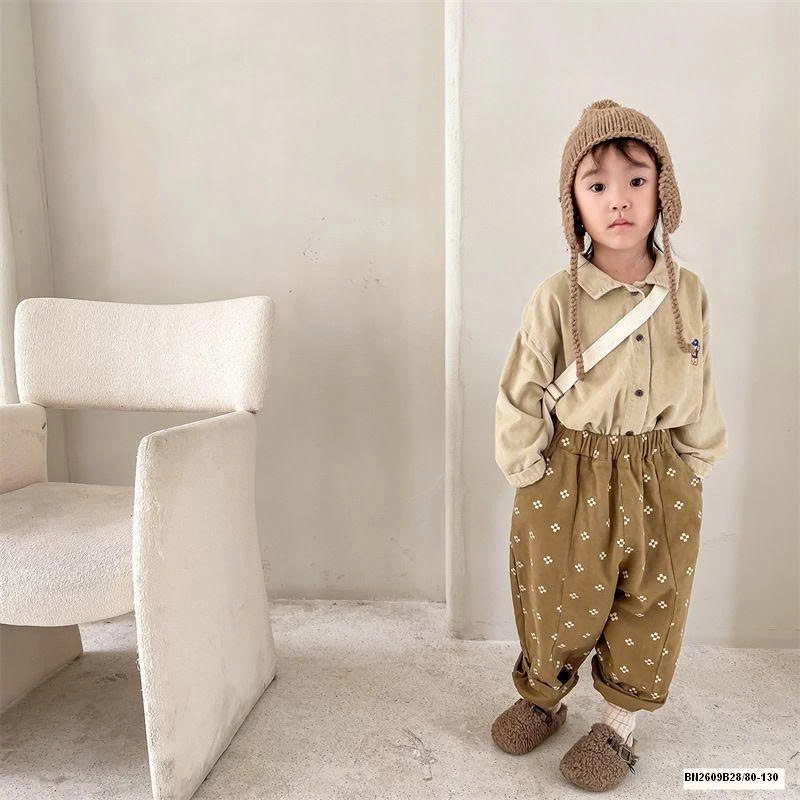 ÁO SƠ MI NHUNG THÊU GẤU ADBABY