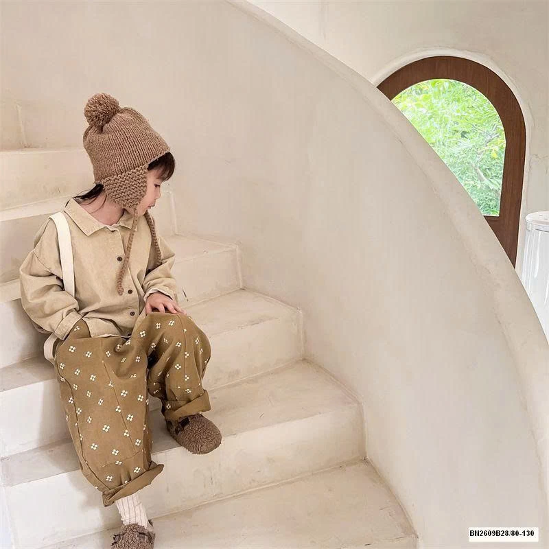 ÁO SƠ MI NHUNG THÊU GẤU ADBABY