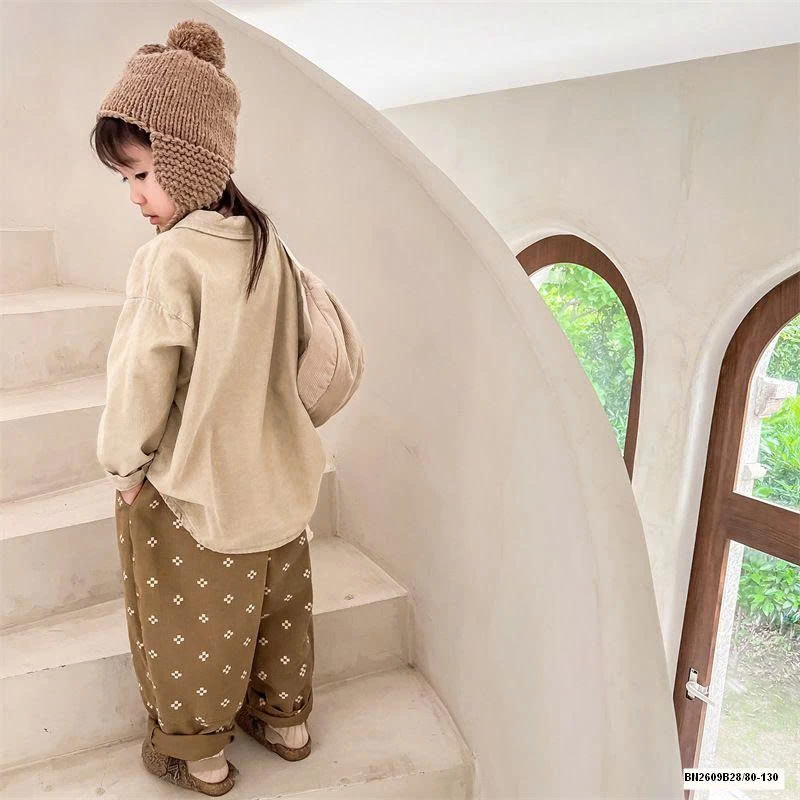 ÁO SƠ MI NHUNG THÊU GẤU ADBABY