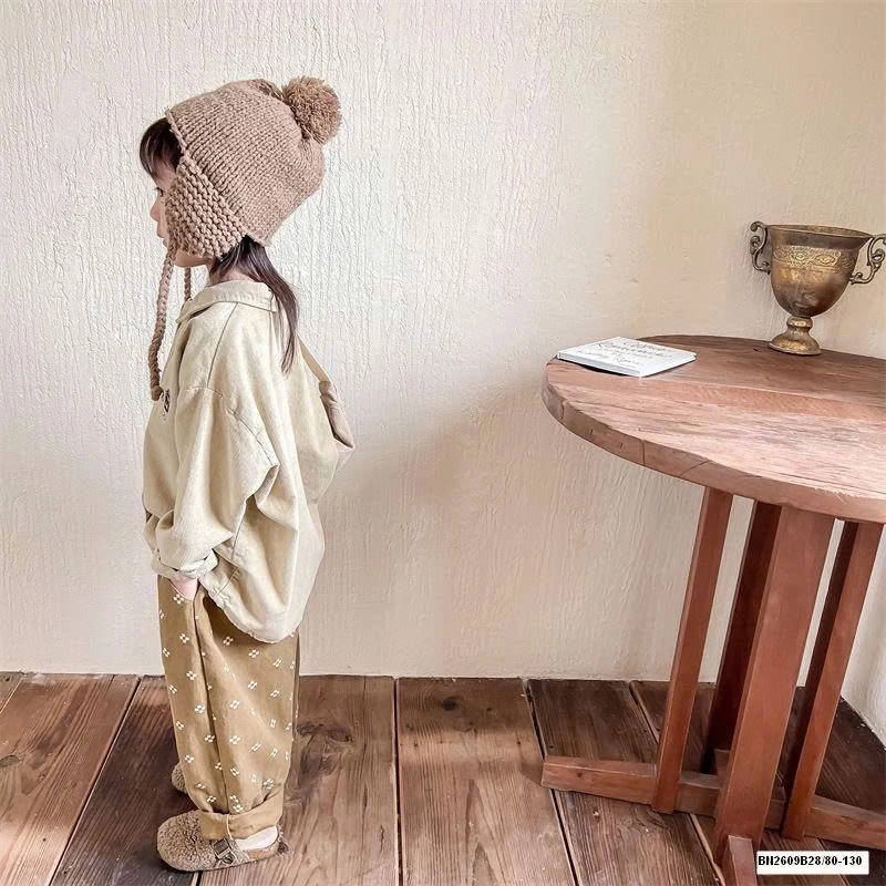 ÁO SƠ MI NHUNG THÊU GẤU ADBABY