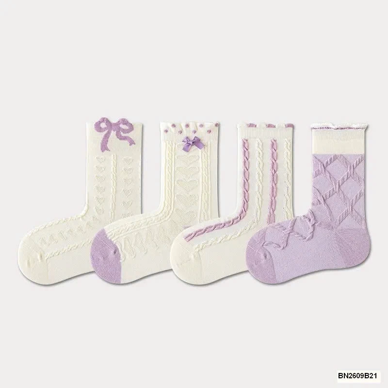 SET 4 ĐÔI TẤT NƠ CỔ LỠ