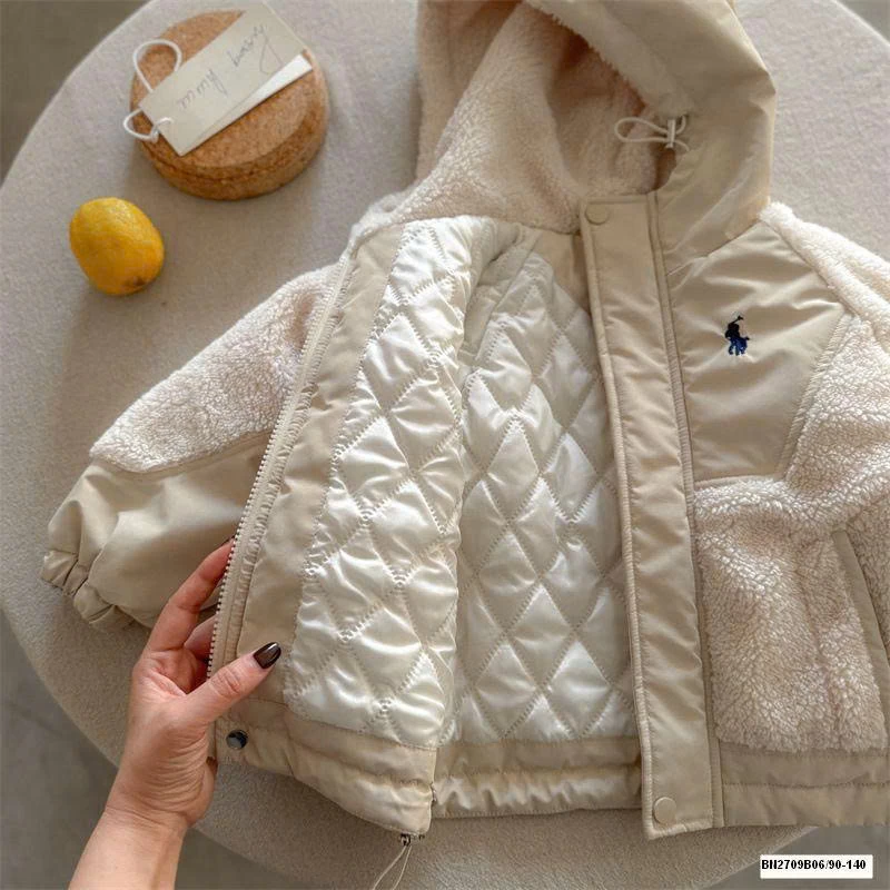 ÁO KHOÁC PHỐI LÔNG CỪU LIỀN MŨ