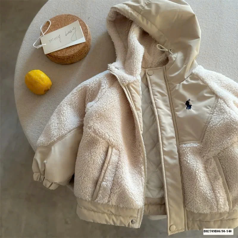 ÁO KHOÁC PHỐI LÔNG CỪU LIỀN MŨ