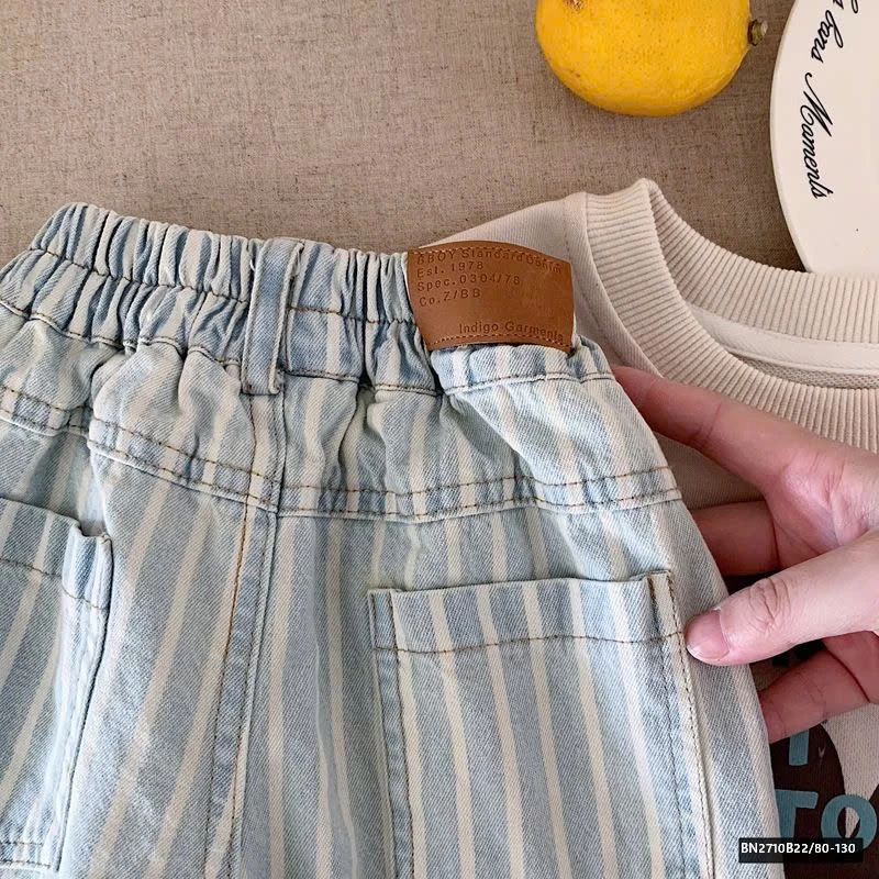 QUẦN JEAN XANH SỌC BẠC MÀU