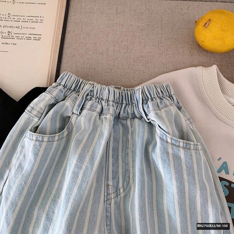 QUẦN JEAN XANH SỌC BẠC MÀU