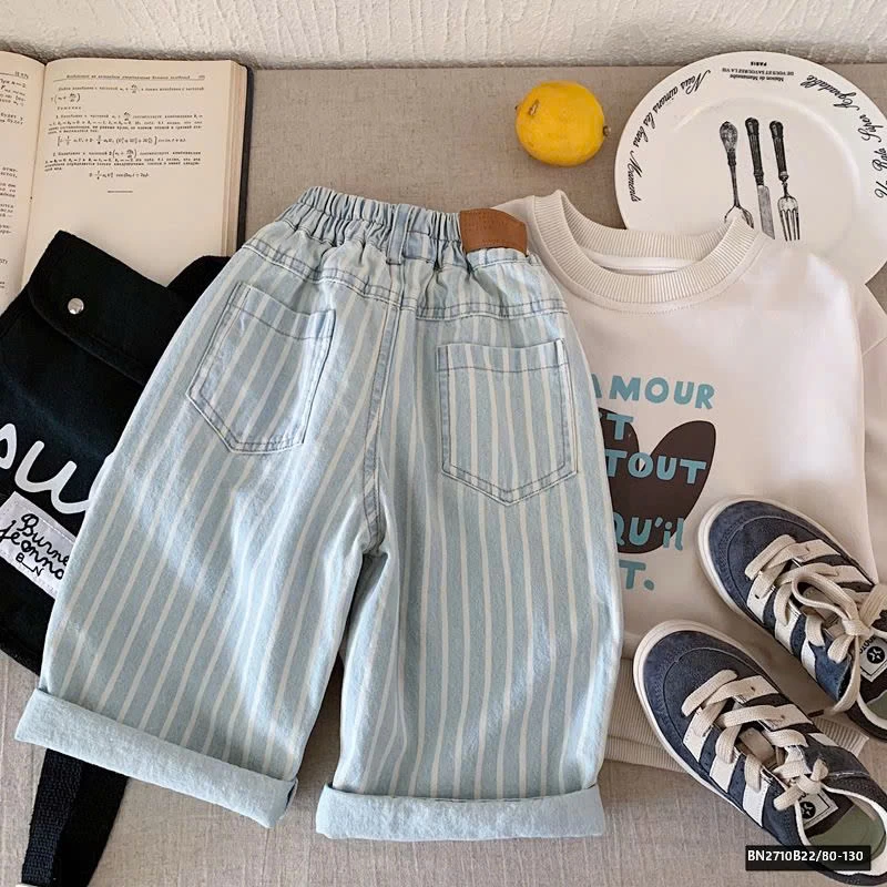 QUẦN JEAN XANH SỌC BẠC MÀU