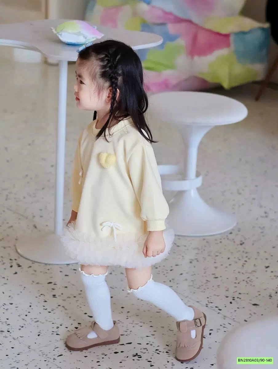 ĐẦM NỈ VÀNG PHỐI VIỀN REN