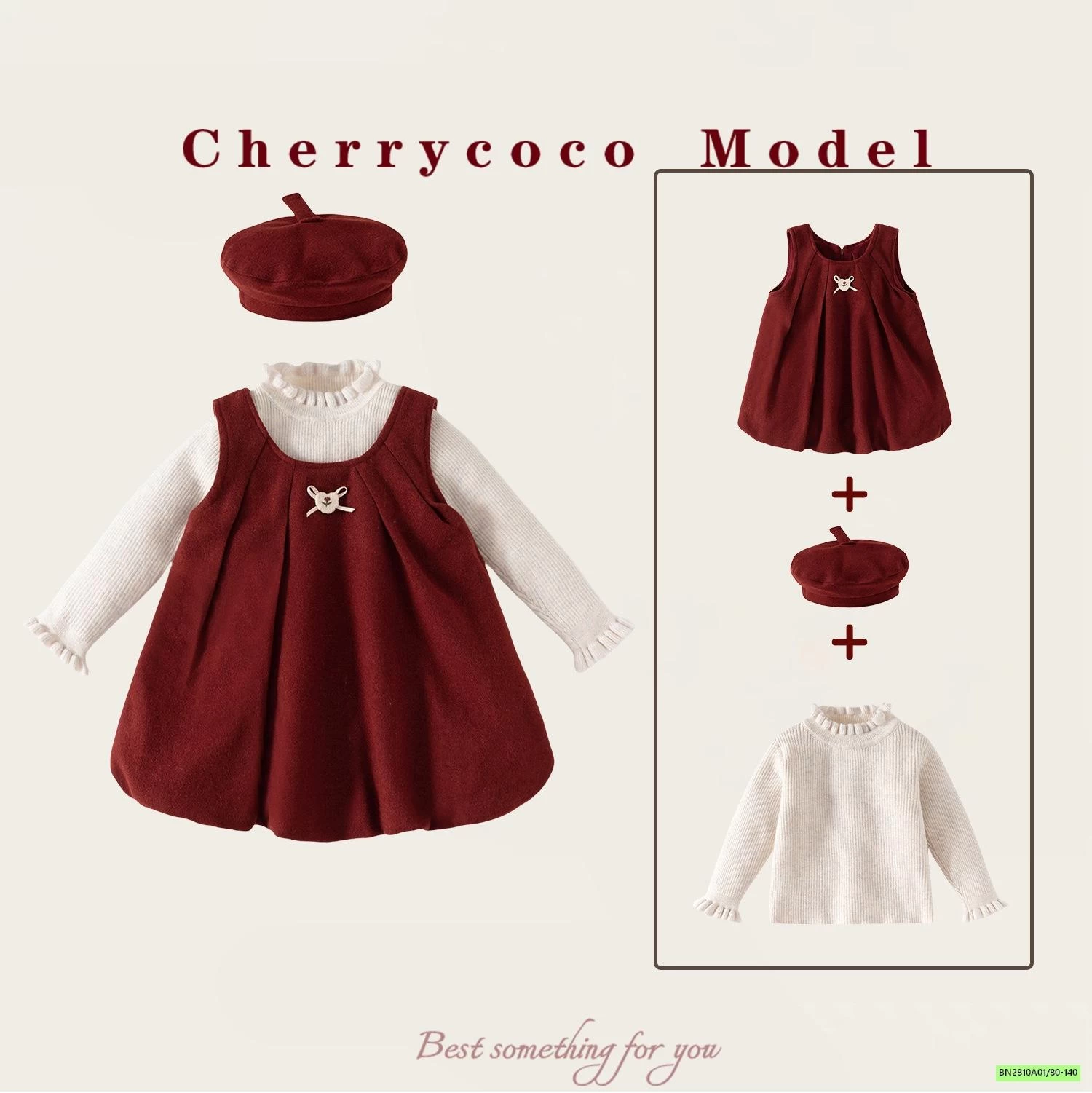 SÉT ĐẦM BÍ ĐỎ LÓT NHUNG CHERRYOCO