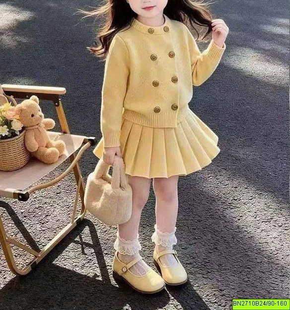 SÉT VÁY LEN 2 HÀNG CÚC ĐỒNG BÉ GÁI