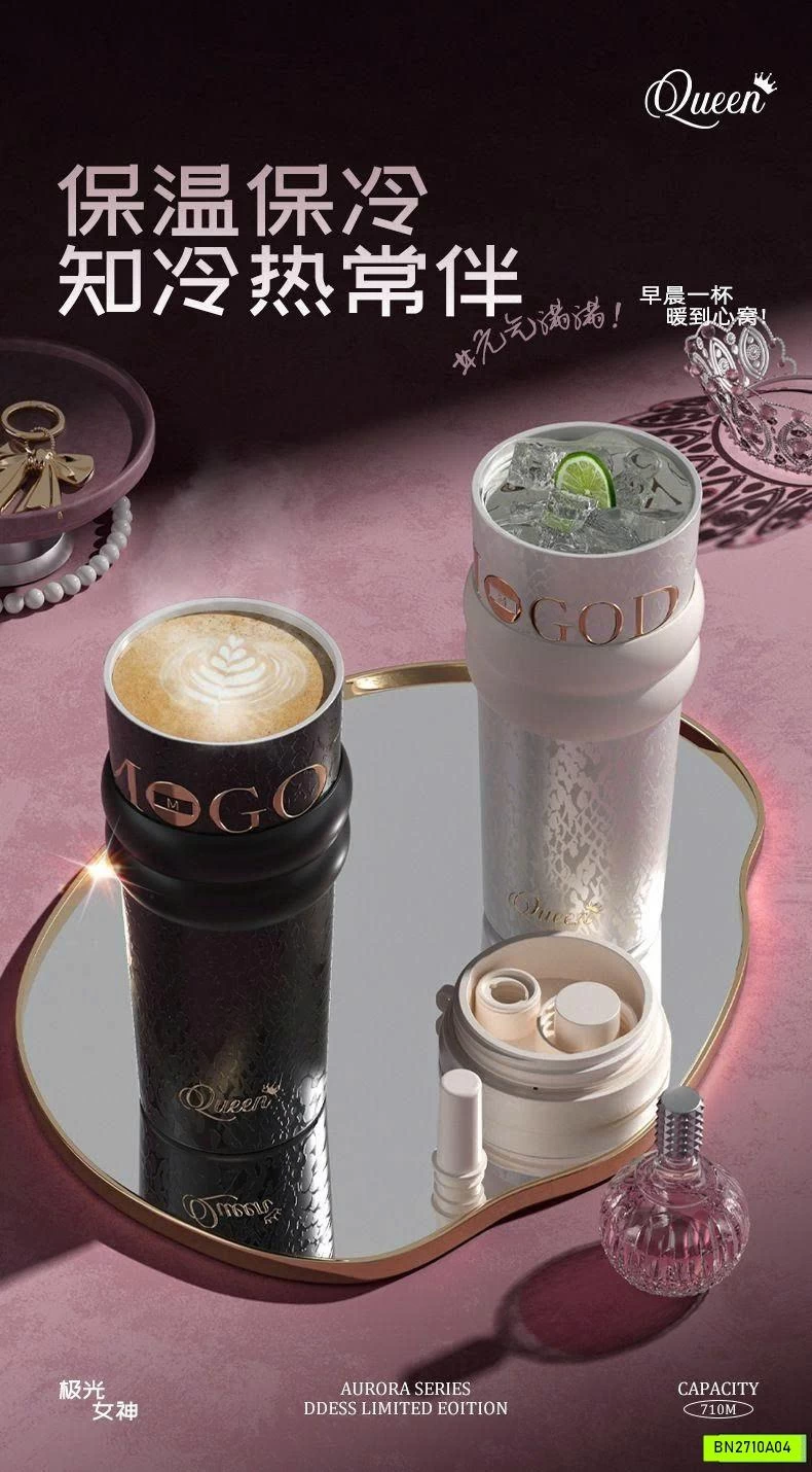 CỐC GIỮ NHIỆT QUEEN LÕI GỐM