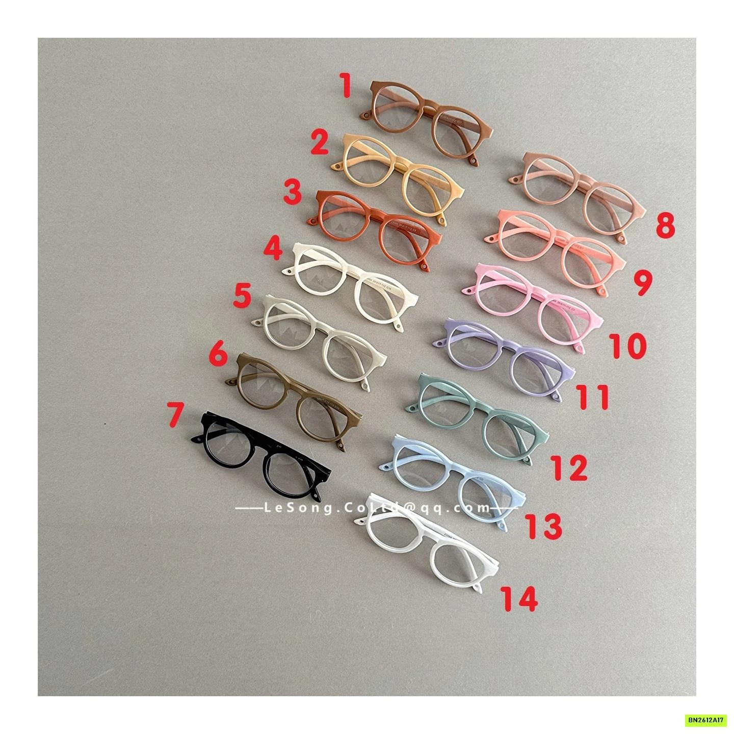 KÍNH GỌNG NHỰA TRÒN TRƠN MÀU DỄ THƯƠNG