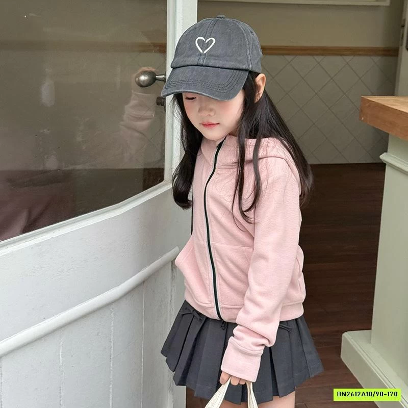 KHOÁC COTTON LIỀN MŨ KHÓA 2 CHIỀU 25F091 AMBB