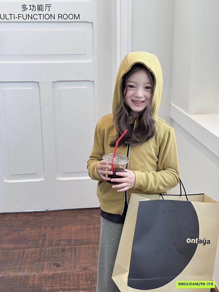 KHOÁC COTTON LIỀN MŨ KHÓA 2 CHIỀU 25F091 AMBB