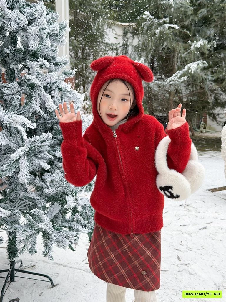 KHOÁC LÔNG THỎ TAI GẤU 25M158 AMBB