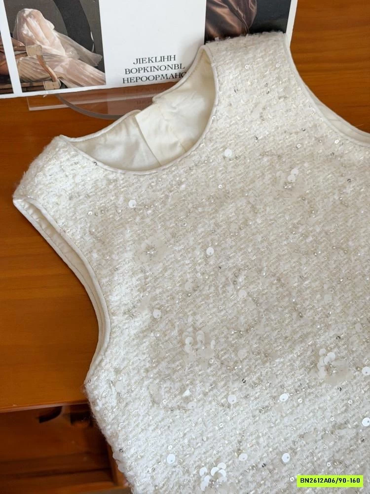 ĐẦM DẠ ĐÍNH CƯỜM VIỀN REN 25M067 AMBB