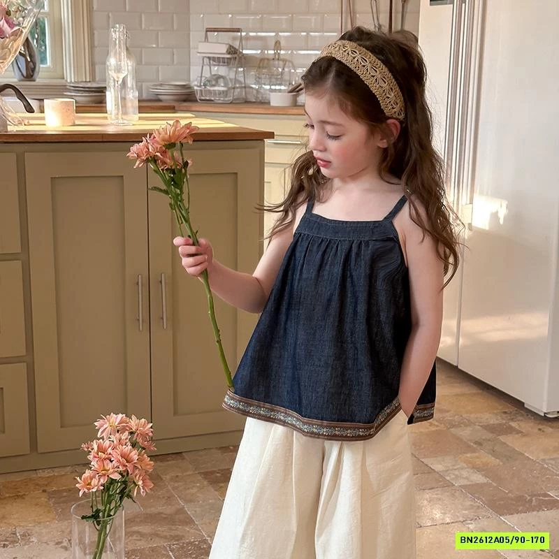 DENIM 2 DÂY MIX QUẦN SUÔNG VIỀN REN AMBB