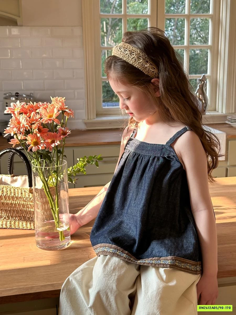 DENIM 2 DÂY MIX QUẦN SUÔNG VIỀN REN AMBB