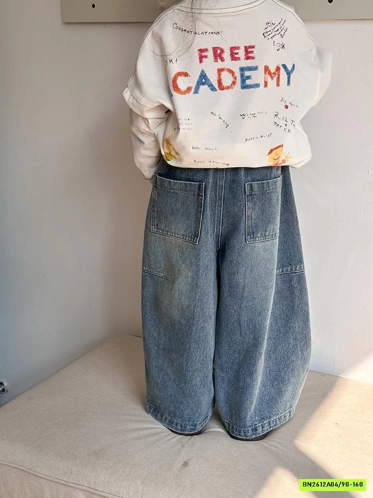 JEANS ỐNG RỘNG TÚI SAU 24Y014 AMBB