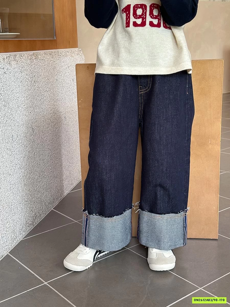 DENIM SUÔNG GẤP GẤU 25F009 AMBB