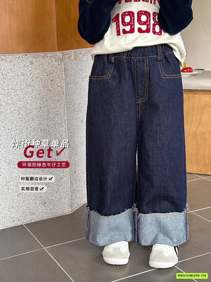 DENIM SUÔNG GẤP GẤU 25F009 AMBB