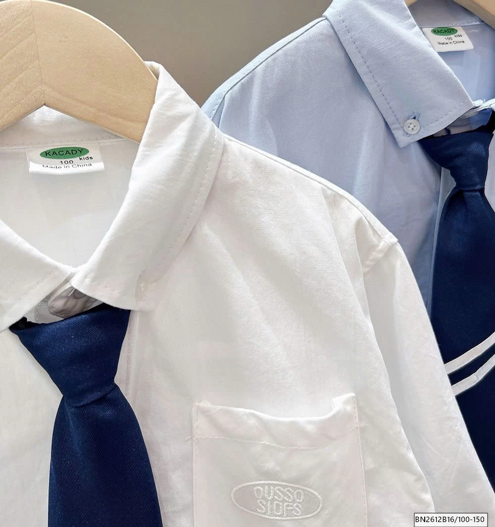 ÁO SƠ MI TRƠN MÀU KEM CAVAT KACADY
