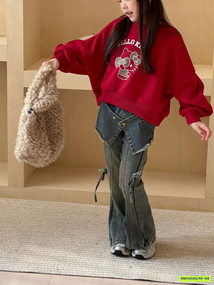 JEANS LOE VẠT GIẢ VÁY CÁ TÍNH