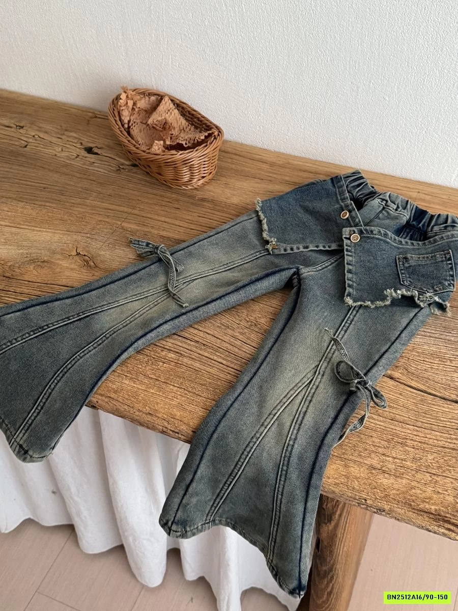 JEANS LOE VẠT GIẢ VÁY CÁ TÍNH
