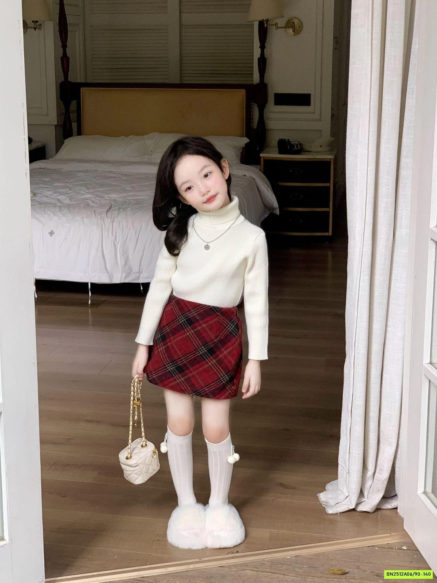 SÉT CHOÀNG LEN ĐỎ CÚN 3 CHI TIẾT