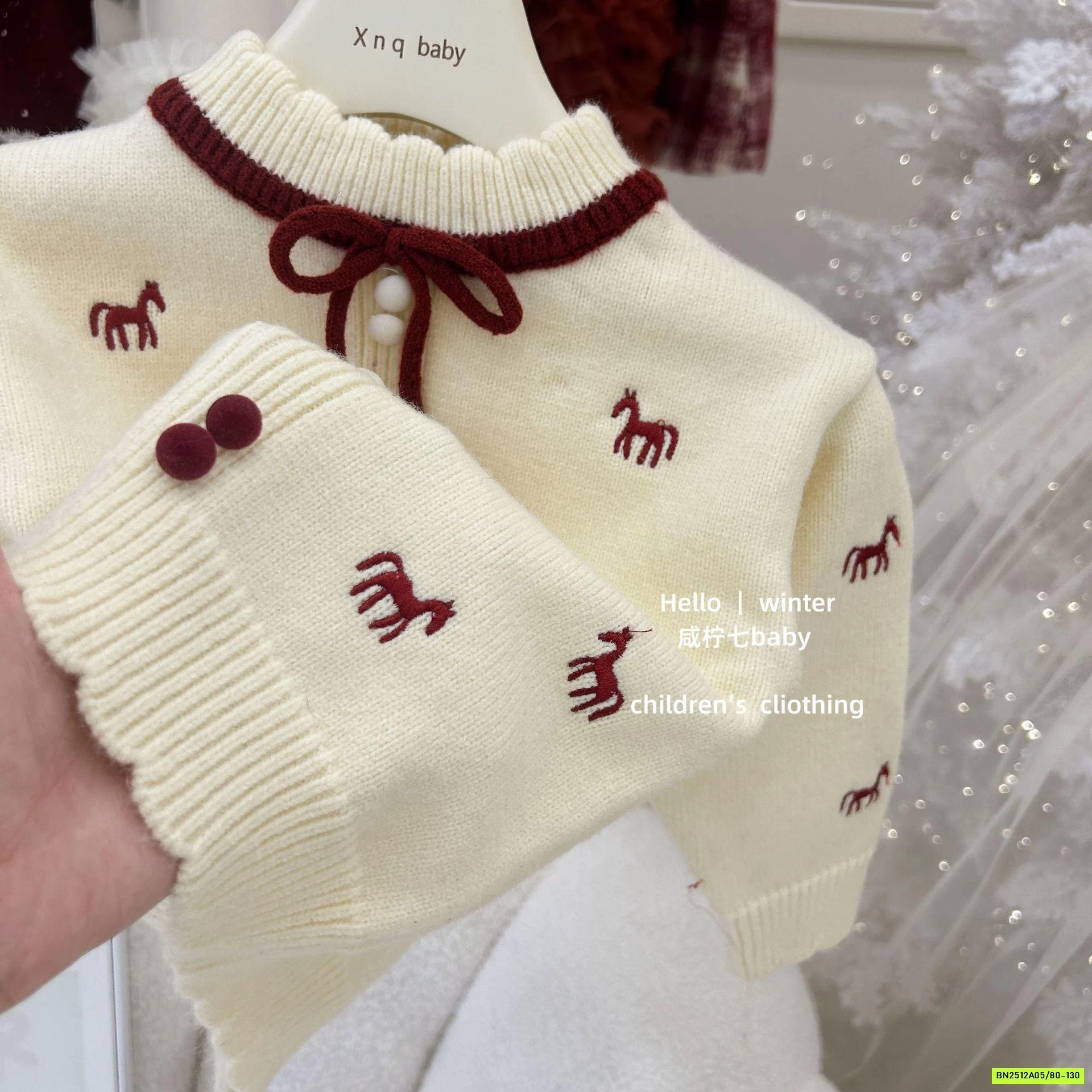 SÉT VÁY LEN NGỰA ĐỎ TBABY