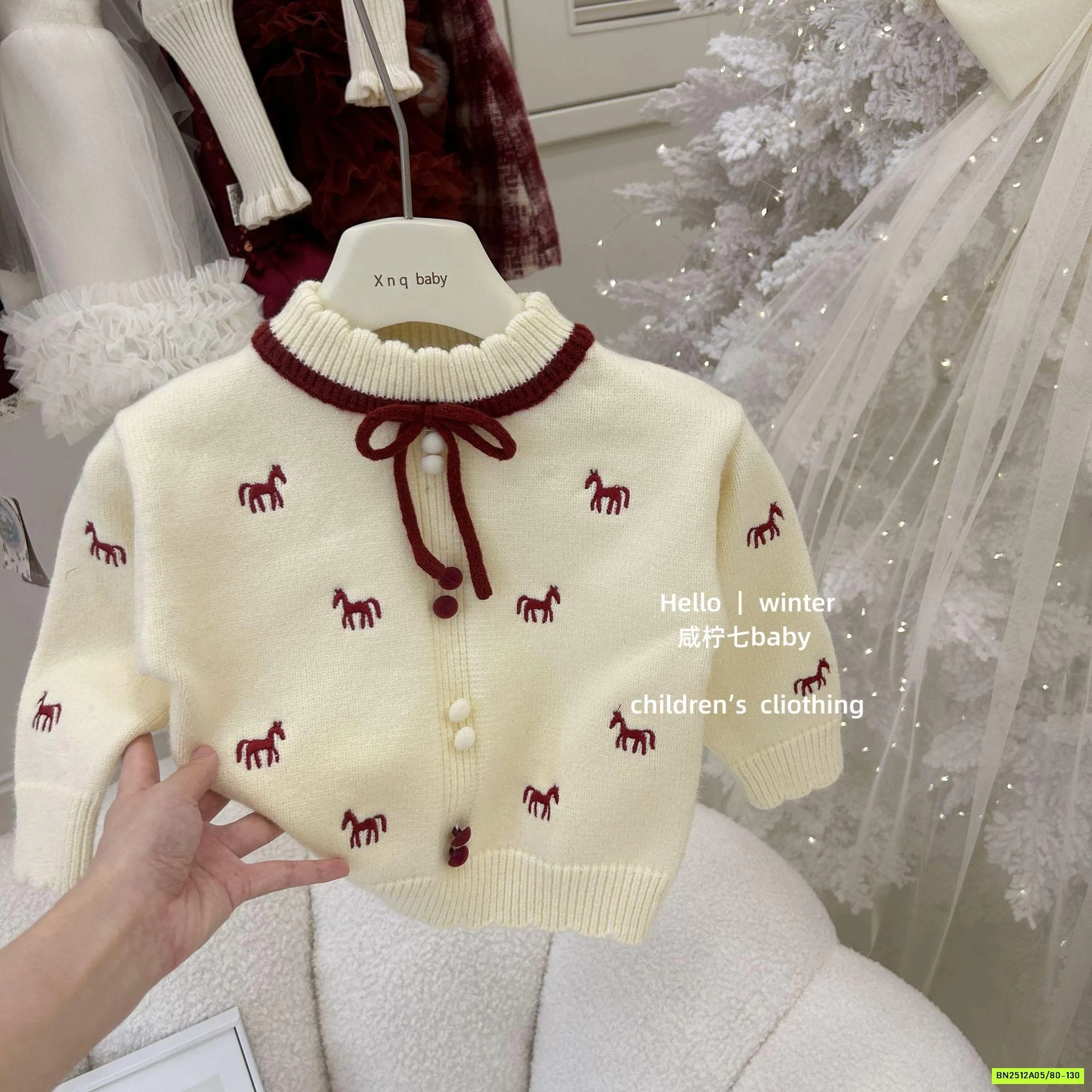 SÉT VÁY LEN NGỰA ĐỎ TBABY