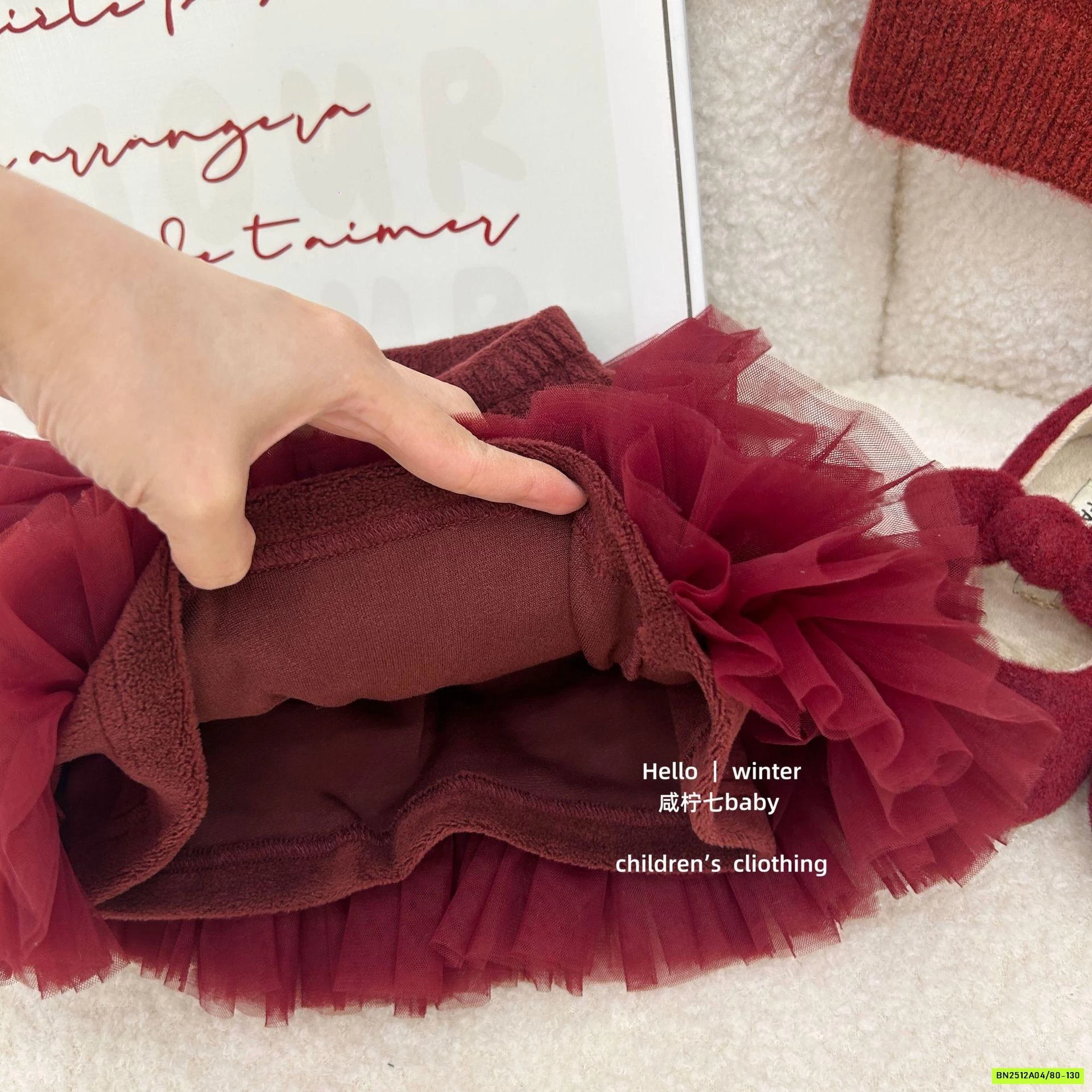 SÉT VÁY LEN TUTU ĐỎ