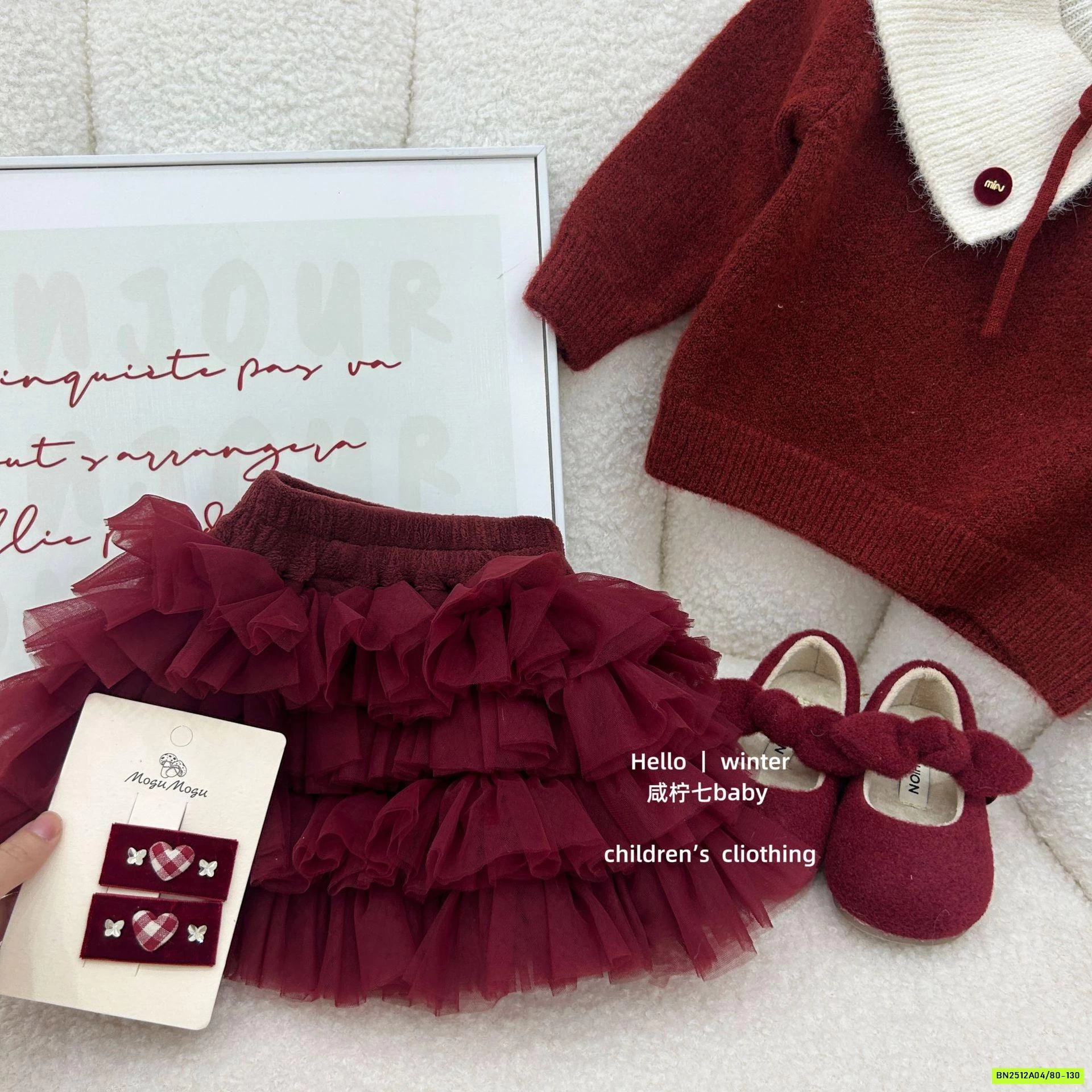 SÉT VÁY LEN TUTU ĐỎ