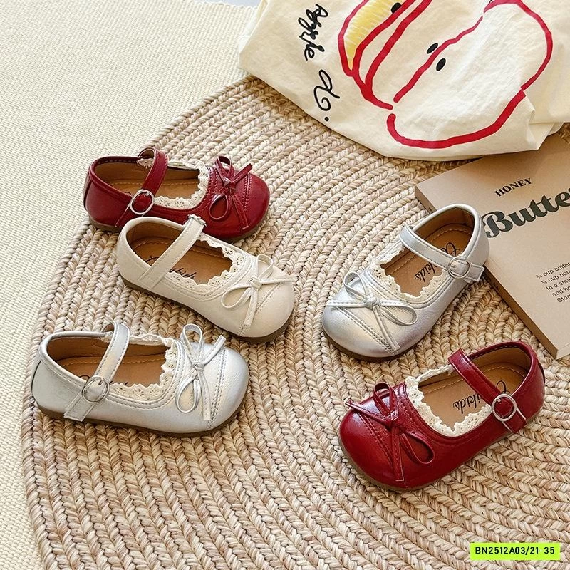 GIÀY BÚP BÊ GẮN NƠ VIỀN REN