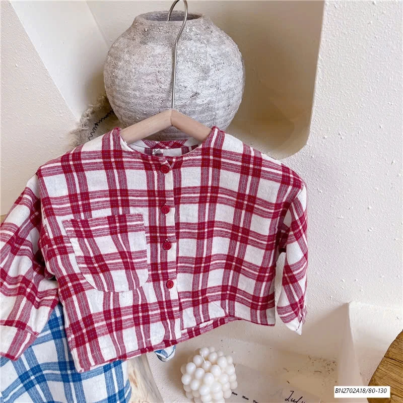 SƠ MI CARO CỔ TRÒN ADBABY