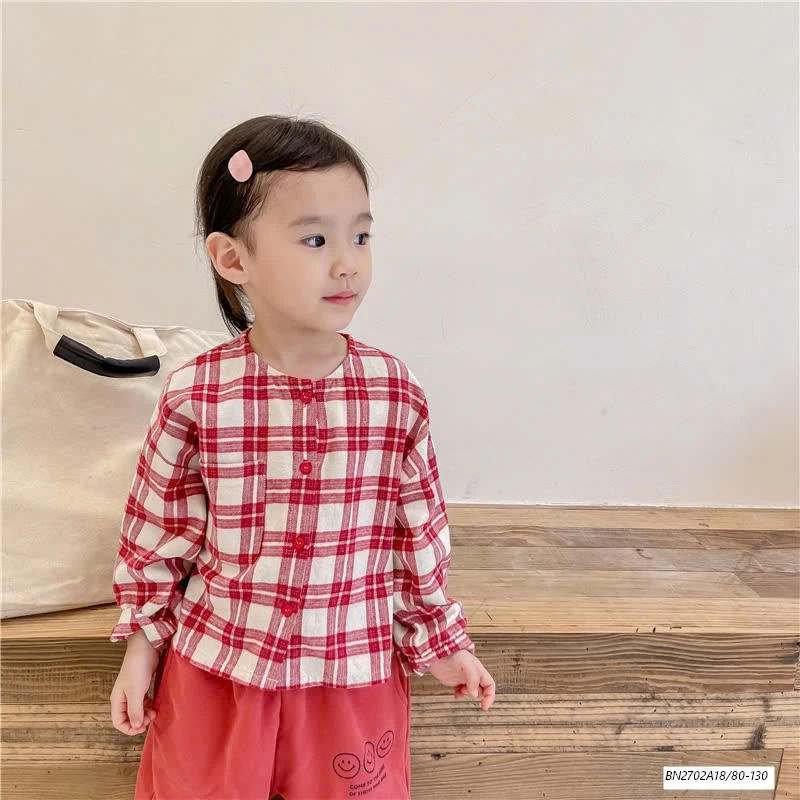 SƠ MI CARO CỔ TRÒN ADBABY