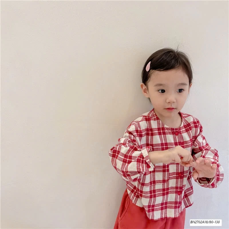 SƠ MI CARO CỔ TRÒN ADBABY