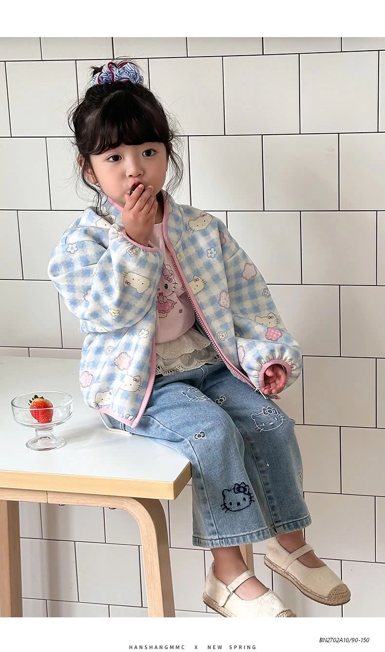 JEANS SUÔNG THÊU KITTY