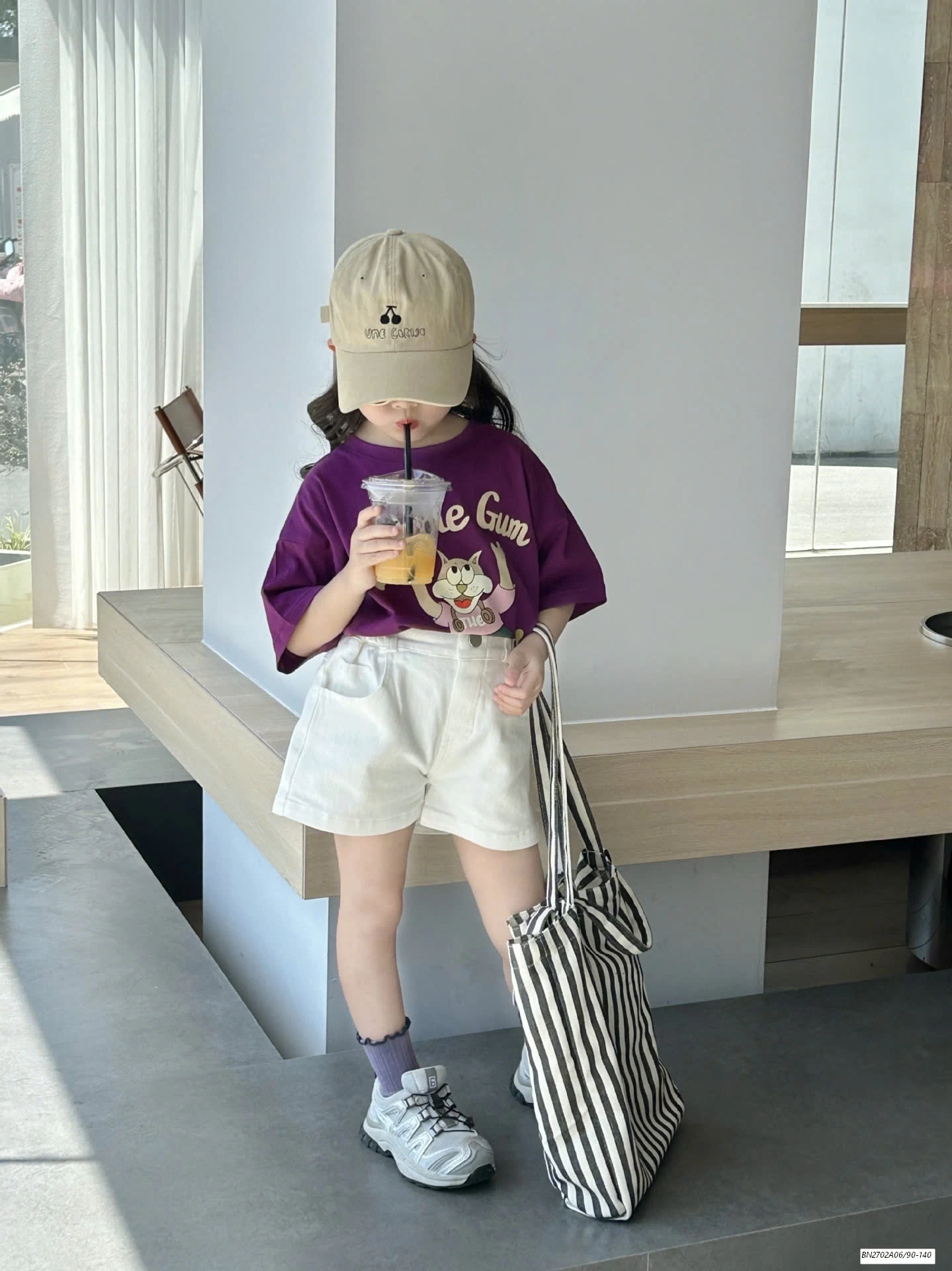 SÉT ÁO THUN TÍM SHORT TRẮNG