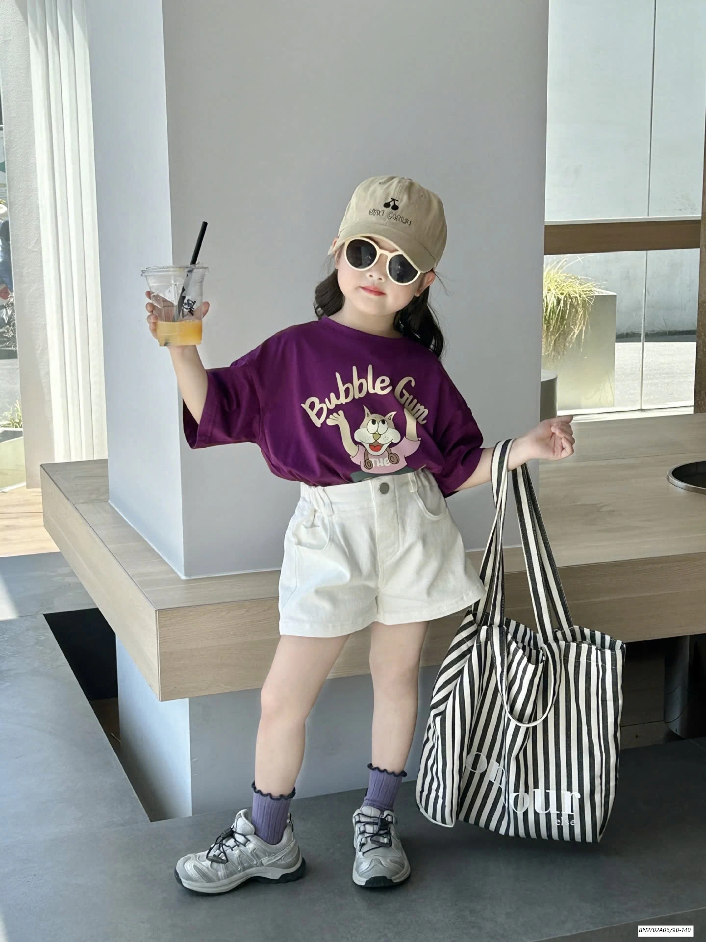 SÉT ÁO THUN TÍM SHORT TRẮNG