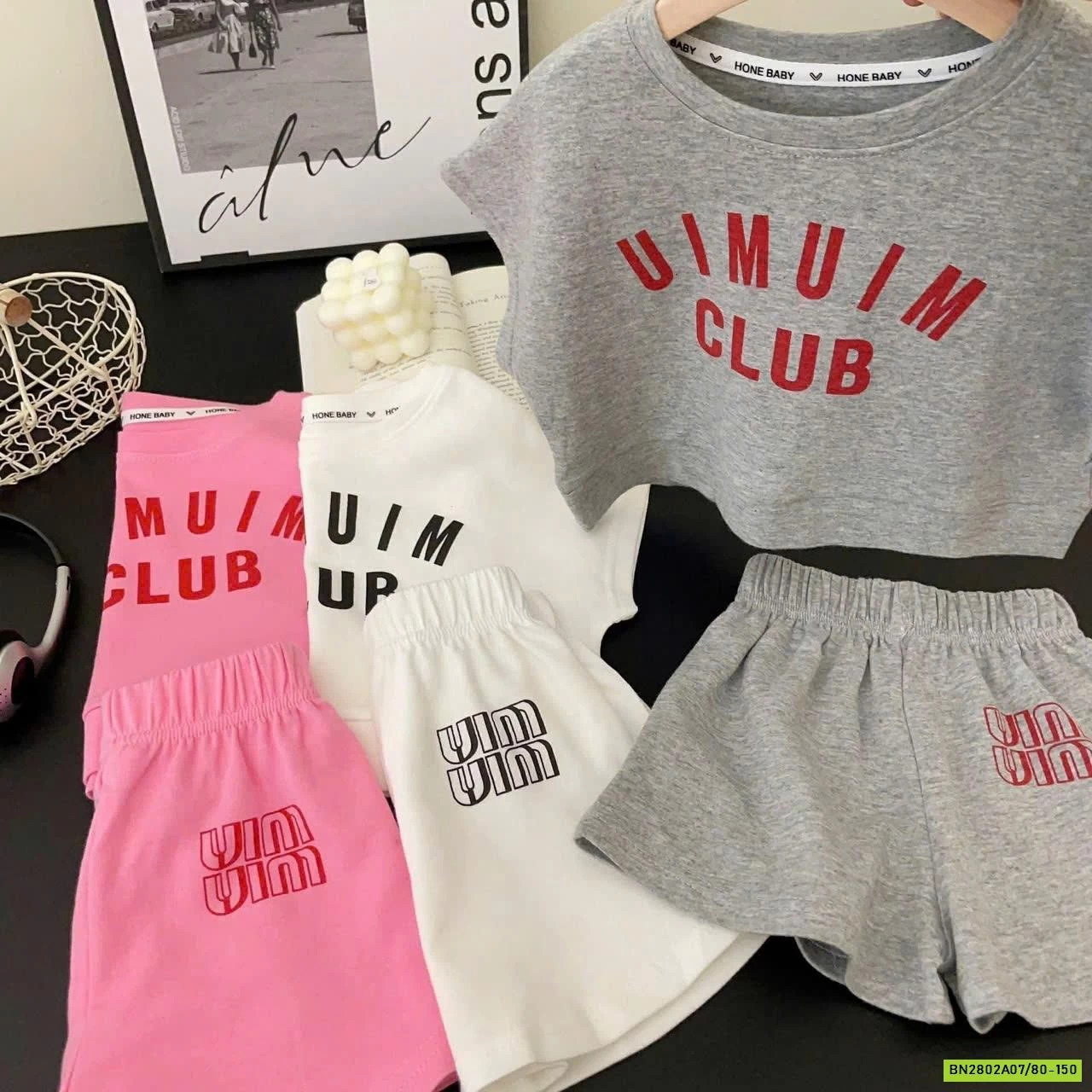 BỘ COTTON TAY HẾN IN CHỮ