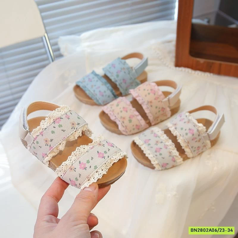 SANDAL QUAI HOA NHÍ VIỀN REN