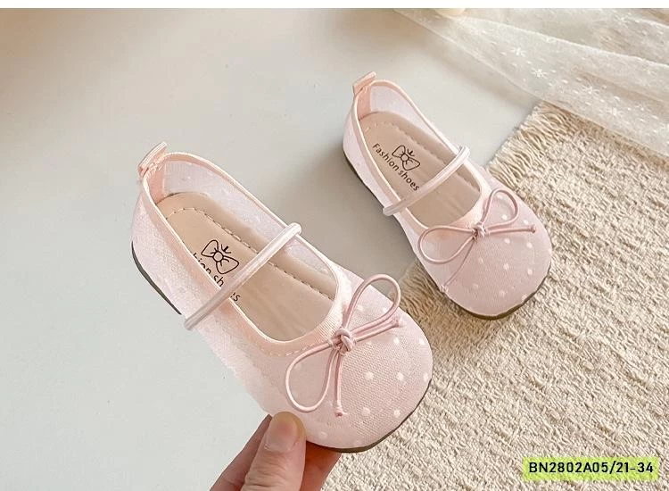 GIÀY BÚP BÊ LƯỚI THÊU BÉ GÁI