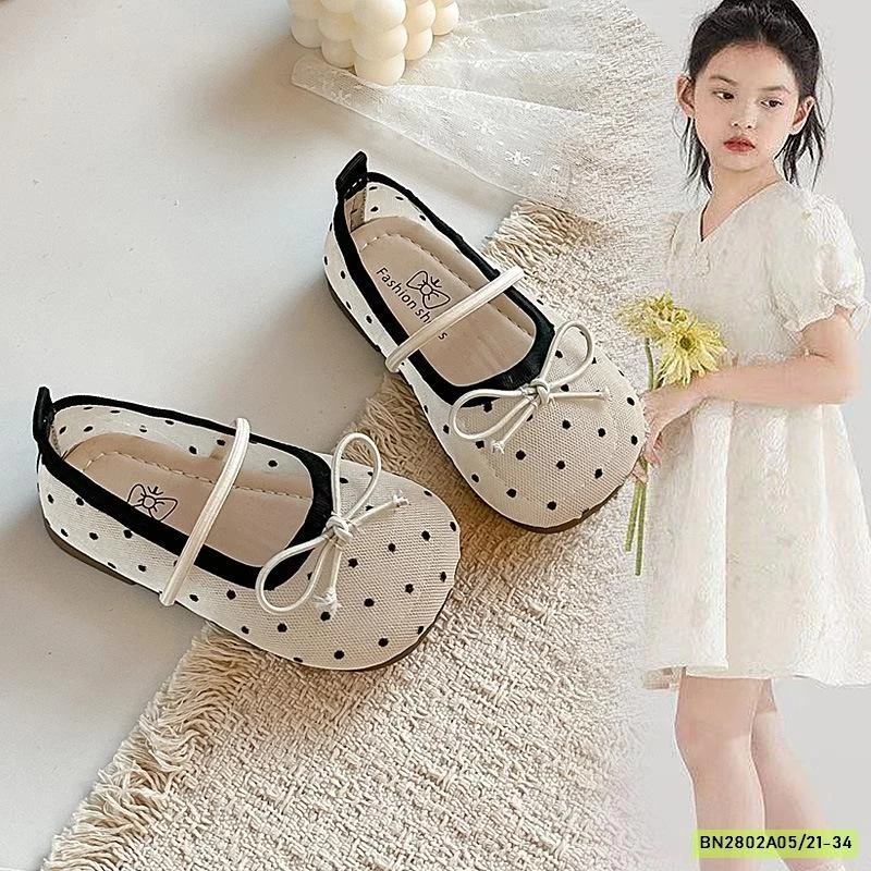 GIÀY BÚP BÊ LƯỚI THÊU BÉ GÁI