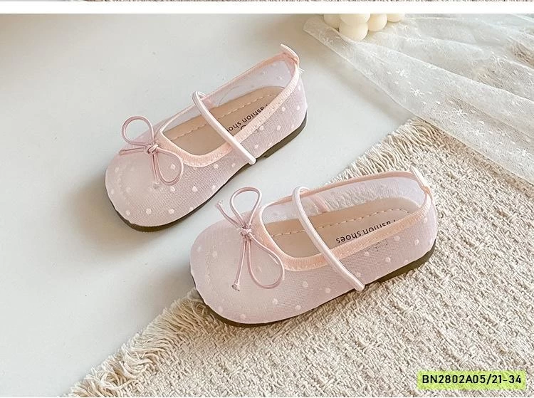 GIÀY BÚP BÊ LƯỚI THÊU BÉ GÁI