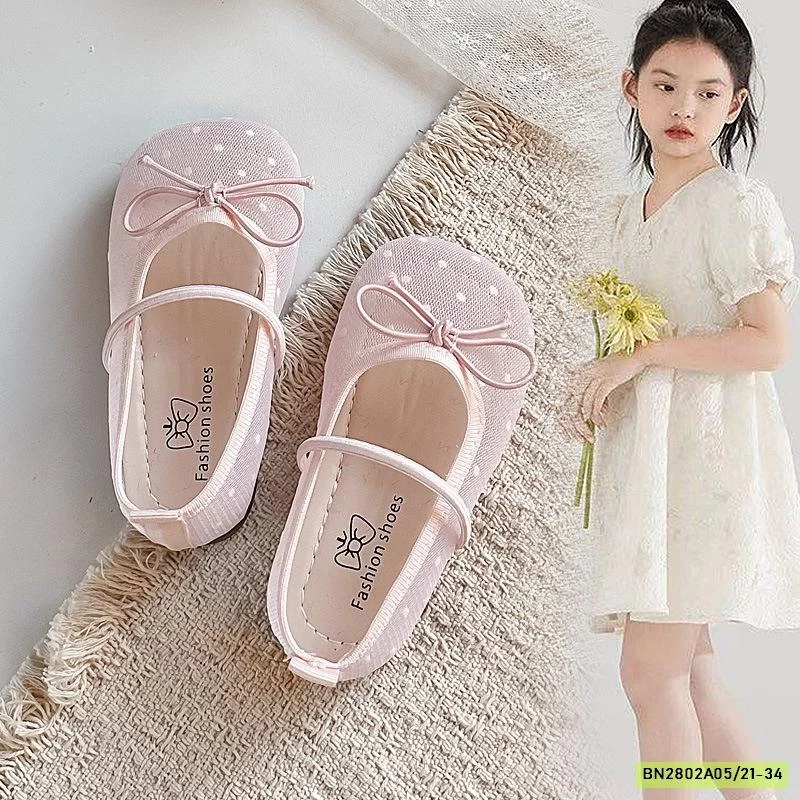 GIÀY BÚP BÊ LƯỚI THÊU BÉ GÁI