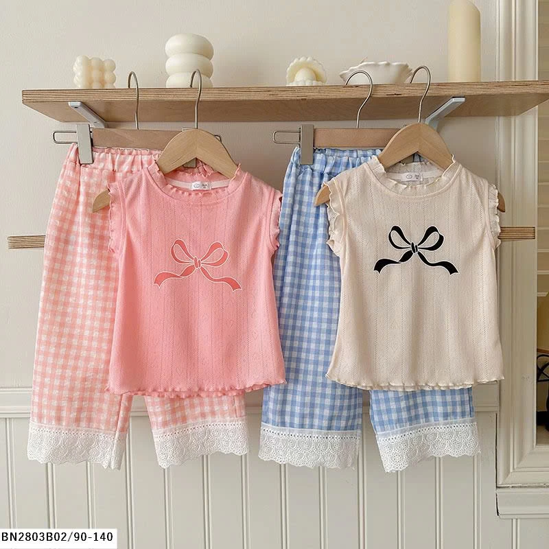 SÉT BỘ MẶC NHÀ QUẦN CARO ÁO SÁT NÁCH