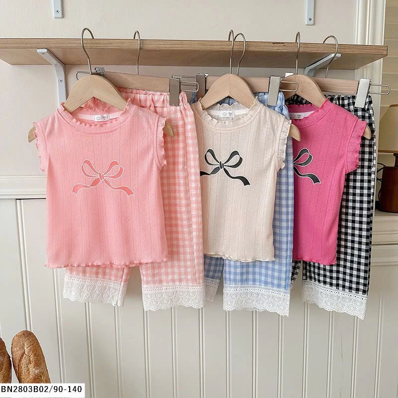 SÉT BỘ MẶC NHÀ QUẦN CARO ÁO SÁT NÁCH